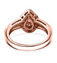back view of mahenge pink spinel pink sapphire and zircon halo cluster ring in 18k rose gold over sterling silver
