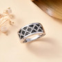 black and white diamond cluster sterling silver ring live studio