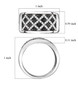 black and white diamond cluster band ring in black and white rhodium over sterling silver shown for size comparison