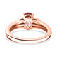 back view of pink tourmaline and brown zircon heart ring in 18k rose gold over sterling silver