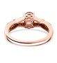 back view of pink tourmaline and moissanite ring in 18k rose gold and rhodium over sterling silver