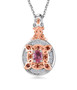 mahenge pink spinel brown and white zircon pendant necklace in 18k rose gold and rhodium over sterling silver
