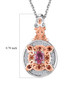 mahenge pink spinel brown and white zircon pendant necklace in 18k rose gold and rhodium over sterling silver shown for size comparison