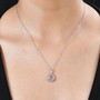 mahenge pink spinel brown and white zircon pendant necklace in 18k rose gold and rhodium over sterling silver worn around the neck