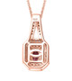back view of mahenge pink spinel brown and white zircon pendant necklace in 18k rose gold and black rhodium over sterling silver