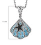 blue apatite black spinel seashell starfish pendant necklace in rhodium over sterling silver shown for size comparison