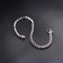 back view of natural black garnet tennis bracelet in rhodium over sterling silver