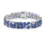 kyanite and white zircon star bracelet in rhodium over sterling silver