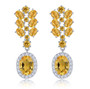 Natural Gemstone Dangle Earrings in Rhodium over Sterling Silver 5.2ctw