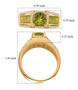 peridot and zircon gents ring in 18k yellow gold over sterling silver shown for size comparison