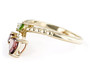 side view of cherry ring in 18k yellow gold over sterling silver