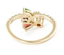 back view of cherry ring in 18k yellow gold over sterling silver
