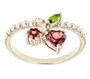 cherry ring in 18k yellow gold over sterling silver