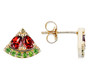 watermelon slice stud earrings in 18k yellow gold over sterling silver