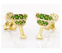 margarita glass stud earrings in 18k yellow gold over sterling silver shown in a lifestyle photo