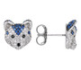 husky dog stud earrings in rhodium over sterling silver