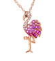 flamingo pendant necklace in 18k rose gold over sterling silver