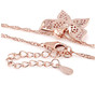 back view of lab sapphire butterfly pendant necklace in 18k rose gold over sterling silver