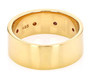 back view of amethyst flower enamel band ring in 18k yellow gold over sterling silver