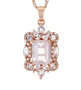 rose quartz and lab sapphire pendant necklace in 18k rose gold over sterling silver