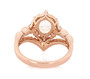 back view of rainbow moonstone and zircon solitaire ring in 18k rose gold over sterling silver