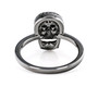 back view of black spinel ring in black rhodium over sterling silver