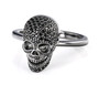 front view of black spinel ring in black rhodium over sterling silver