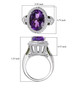 amethyst chrome diopside and white zircon ring in rhodium over sterling silver shown for size comparison
