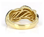 back view of black spinel twisted band ring in 18k yellow gold over sterling silver