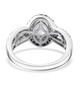 back view of aquamarine sapphire and zircon ring in rhodium over sterling silver