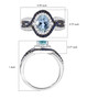 aquamarine sapphire and zircon ring in rhodium over sterling silver shown for size comparison