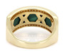back view of malachite lapis lazuli and white zircon band ring in rhodium over sterling silver