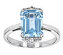 sky blue topaz and white zircon ring in rhodium over sterling silver