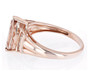 side view of marquise morganite and diamond ring in 10k rose gold
