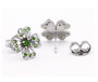 back view of four leaf clover stud earrings in rhodium over sterling silver