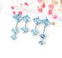 full view of sky blue topaz earrings in rhodium over sterling silver
