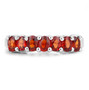front view of orange sapphire band ring in rhodium over sterling silver