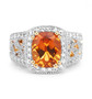 front view of citrine and white topaz ring in 14k yellow gold over sterling silver