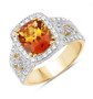 citrine and white topaz ring in 14k yellow gold over sterling silver