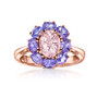 morgante and tanzanite halo cluster ring in 14k rose gold