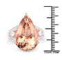 morganite and diamond ring in solid 14k rose gold shown for size comparison