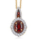 garnet and white zircon pendant necklace in 18k yellow gold over sterling silver