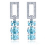 Sky Blue Topaz & White Zircon Dangle Earrings in Rhodium over Sterling Silver 10.5ctw