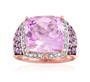 kunzite pink sapphire and diamond ring in 14k rose gold