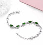 chrome diopside and white zircon bracelet in rhodium over sterling silver