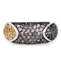 front view of multi color diamond cluster band ring in rhodium over sterling silver