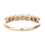 full view of white diamond seven stone band ring in solid 14k yellow gold
