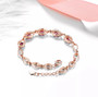 rhodolite garnet and white zircon bracelet in 18k rose gold over sterling silver