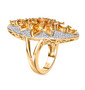 citrine and white zircon cluster ring in 18k yellow gold over sterling silver side profile
