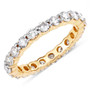 natural white diamond eternity ring in 14k white gold front